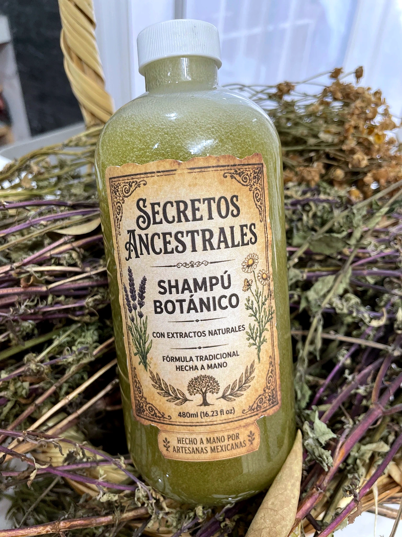 Secretos Ancestrales Shampoo Botánico hecho a mano